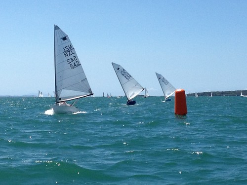 Lester leads Race 1 from Paulich and Coleman - 2012 Wakatere OK Dinghy Invitational ©  Alistair Deaves