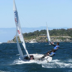 James Griffin and Tom Milburn sailing at Middle Harbour Yacht Club - Zhik NSW 420/470 State Championships photo copyright Lachlan Pryor taken at  and featuring the  class