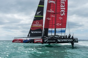 Emirates Team New Zealand training with their second AC72, NZL5 on the Hauraki Gulf, Auckland. 1/3/2013 photo copyright Chris Cameron/ETNZ http://www.chriscameron.co.nz taken at  and featuring the  class
