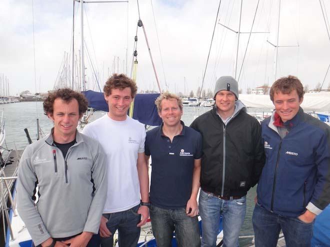 The five British sailors about to tackle the Solo Arrimer, Academy Rookies Ed Hill and Jack Bouttell with graduates Nick Cherry, Henry Bomby and Sam Goodchild © Artemis Offshore Academy www.artemisonline.co.uk
