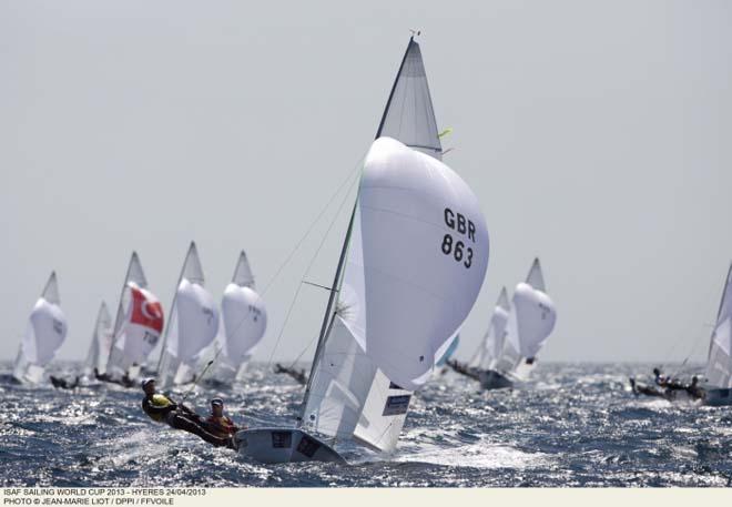 470 Men’s action - ISAF Sailing World Cup Hyeres 2013 ©  Jean-Marie Liot /DPPI/FFV