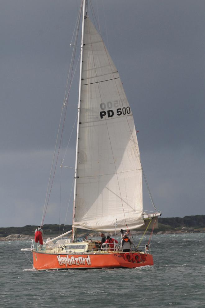 Haphazard heads out from Lady Barron for the long sailing leg to Coles Bay - 2013 Three Peaks Race © Paul Scrambler