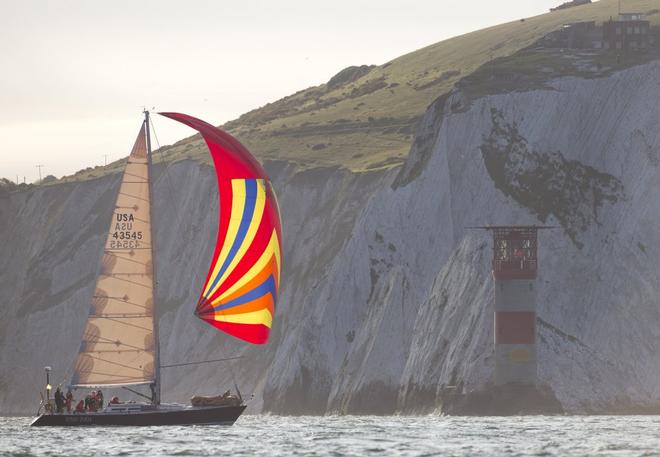 The Echo Zulu pass the Needles today at the J.P. Morgan Asset Management Round the Island Race. © onEdition http://www.onEdition.com