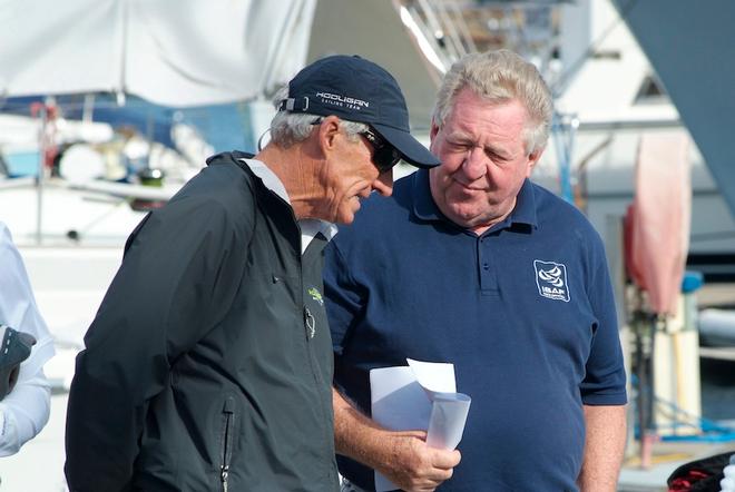 TP52 Class President Terry Wetton discusses the weather with PRO Denis Thompson - TP52 Southern Cross Cup - Round Two © Teri Dodds http://www.teridodds.com