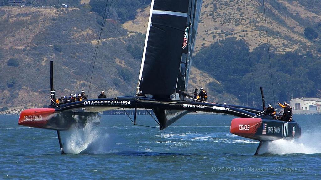 Oracle Team USA - America&rsquo;s Cup Practice session - June 21, 2013 photo copyright John Navas  taken at  and featuring the  class