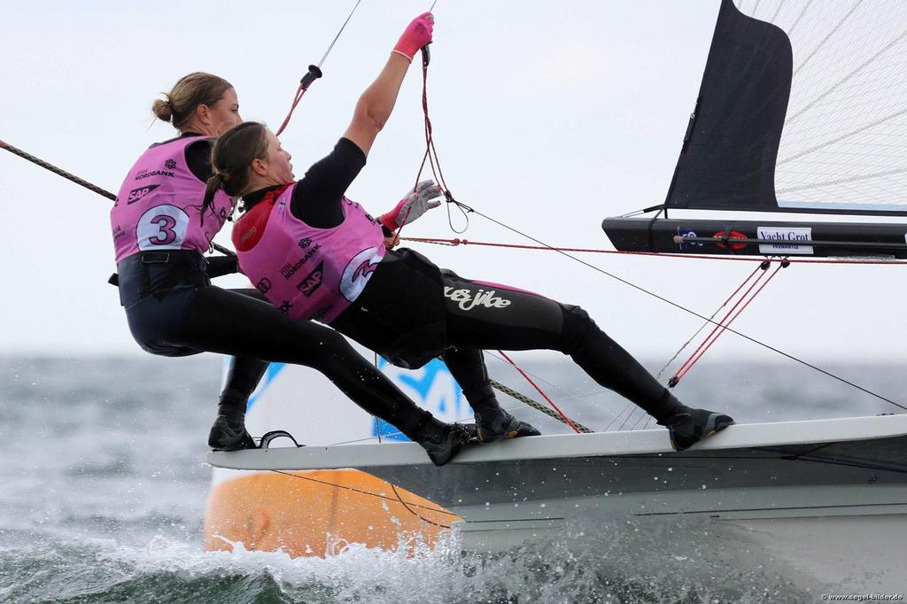 Tessa Parkinson and Chelsea Hall in action in the 49erFX during Kieler Woche 2013 photo copyright segel-bilder.de / Christian Beeck taken at  and featuring the  class