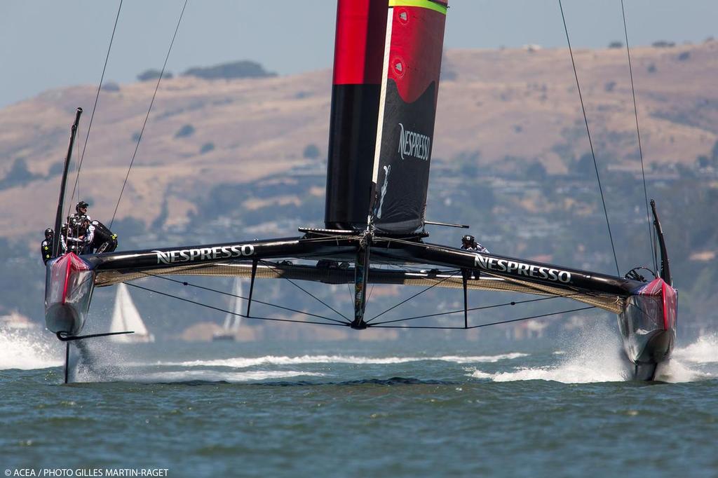 Emirates Team NZ trains on San Francisco Bay photo copyright ACEA - Photo Gilles Martin-Raget http://photo.americascup.com/ taken at  and featuring the  class