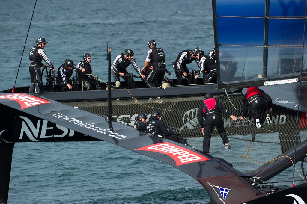 CC130403-741 - Emirates Team NZ NZL5 - Last sail in NZ photo copyright Chris Cameron/ETNZ http://www.chriscameron.co.nz taken at  and featuring the  class