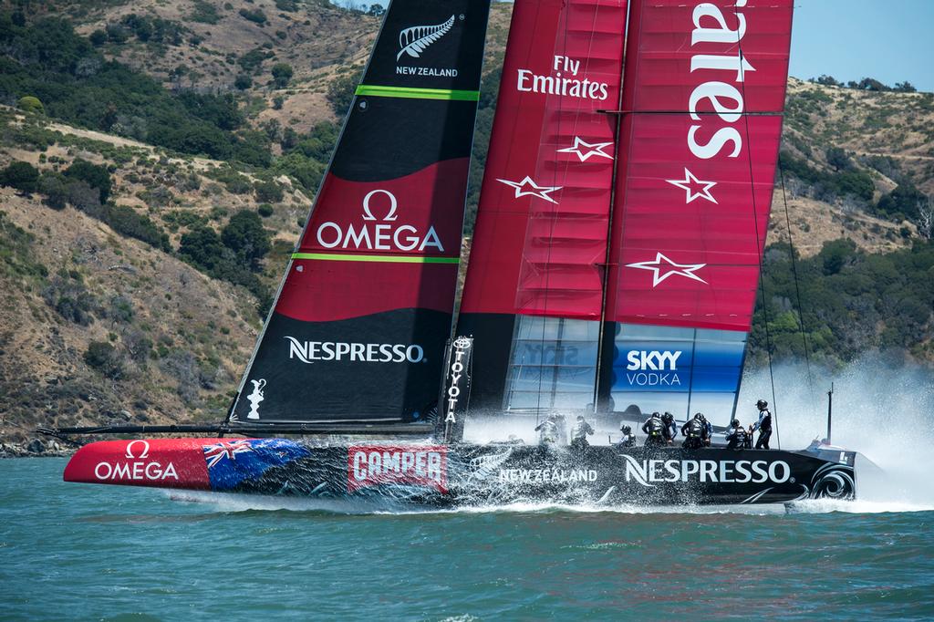 Emirates Team New Zealand practice and testing with the AC72, NZL5 in San Francisco. 5/6/2013 photo copyright Chris Cameron/ETNZ http://www.chriscameron.co.nz taken at  and featuring the  class