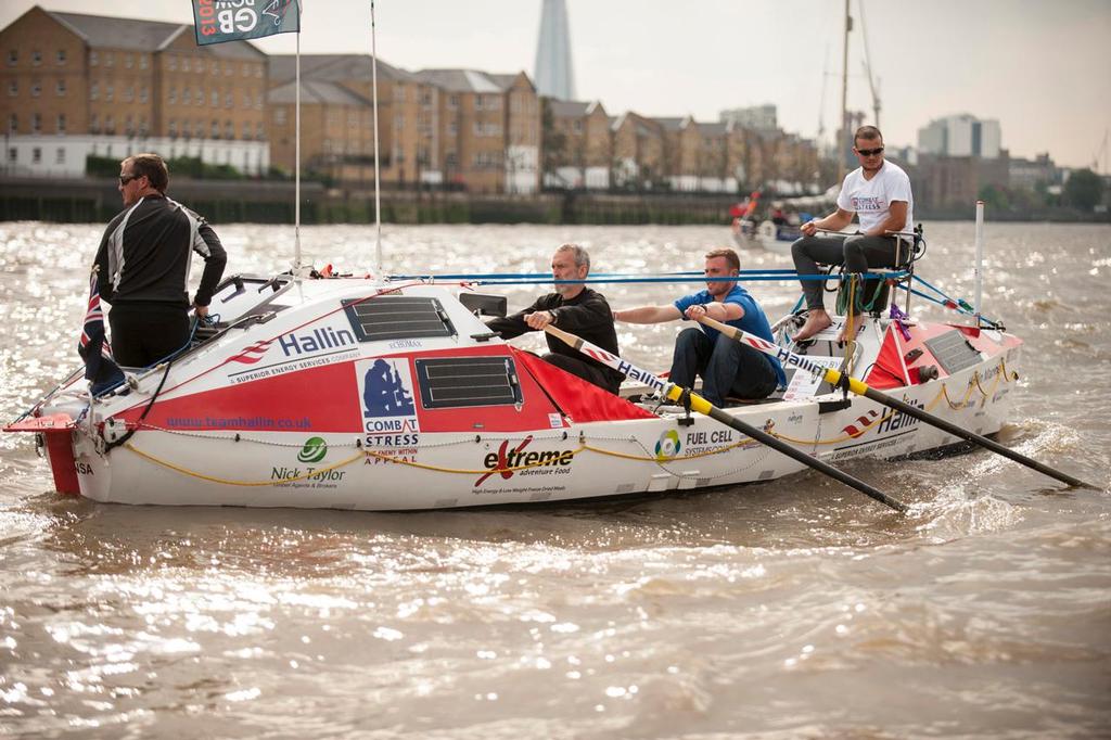 Picture shows David Hosking  and the crew of Hallin Marine 2, the boat skippered by Dave that is entered into the GB Row 2013. photo copyright onEdition http://www.onEdition.com taken at  and featuring the  class