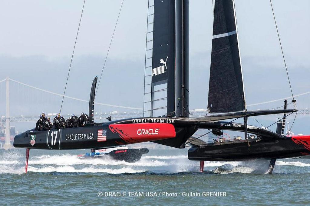 GGAC72UTSA-1280x100158 - Oracle Team USA - First Sail - San Francisco April 25, 2013 photo copyright Guilain Grenier Oracle Team USA http://www.oracleteamusamedia.com/ taken at  and featuring the  class