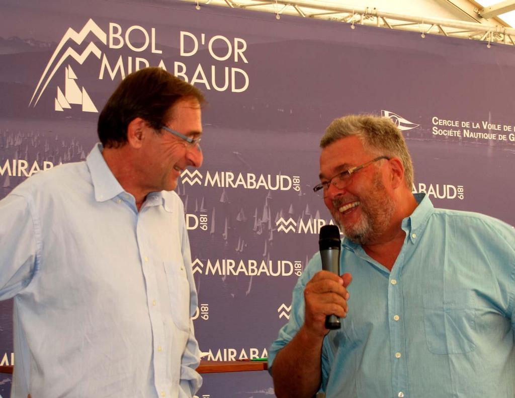 2013 Bol d'Or Mirabaud - Dominique Wavre and Michel Glaus, godfather and president of the Bol d'Or Mirabaud respectively photo copyright Jean Philippe Jobé taken at  and featuring the  class
