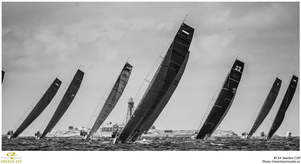 2013 RC44 Sweden Cup - The fleet racing infront of the Pater Noster Lighthouse  © MartinezStudio.es http://www.rc44.com