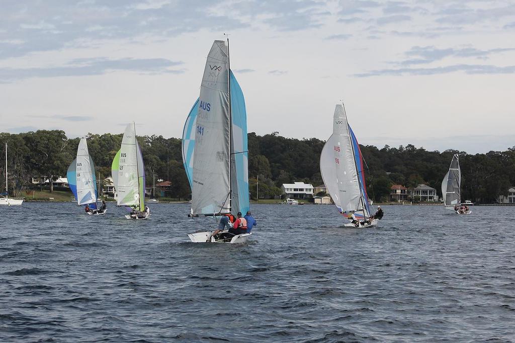 Downwind on Day 3, VXOne Mid Winters - Lake Macquarie, NSW photo copyright Andrew York taken at  and featuring the  class