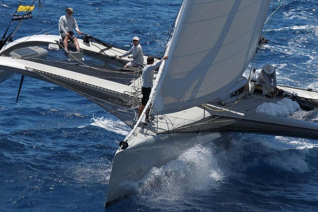 Paradox racing at Les Voiles de Saint Barth 2013 in the Multihull Class photo copyright  Tim Wright / Les Voiles de St Barth http://www.lesvoilesdesaintbarth.com/ taken at  and featuring the  class