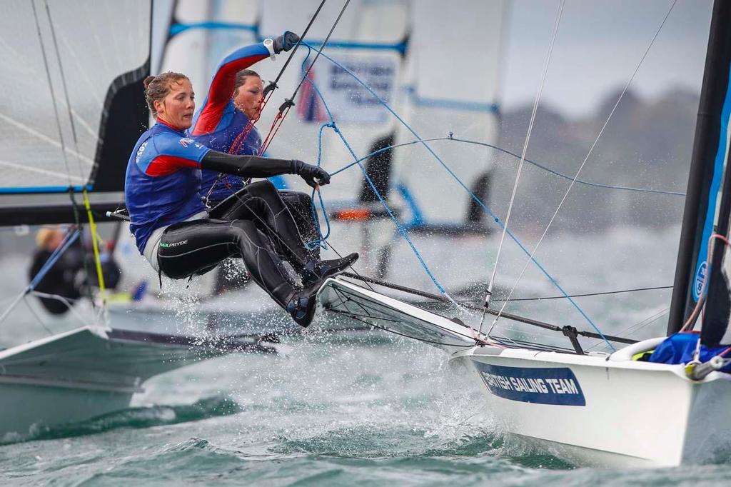 Kate Macgregor and Sophie Ainsworth,49erFX - 2013 Sail for Gold Regatta photo copyright  Paul Wyeth / RYA http://www.rya.org.uk taken at  and featuring the  class