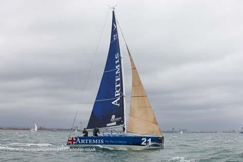 2nd in IRC Two and winners of Two-Handed class, Figaro II, Artemis 21 raced by Sam Matson and Robin Elsey, young graduates from the Artemis Offshore Academy © Hamo Thornycroft http://www.yacht-photos.co.uk