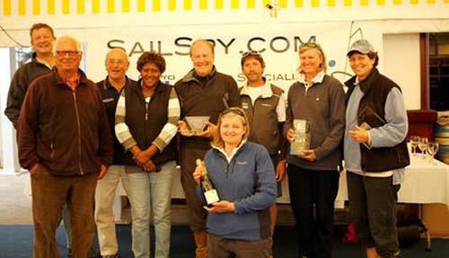 2013 IRC Small Boat Regatta - The winners with ISC Commodore Rod Nicholls (3rd from left) and SailSpy sponsor Dave Wright (3rd from right) also racing Hubble Bubble © Graham Nixon