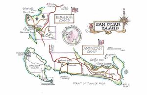 One of the beautiful maps in the book - this one of San Juan Island photo copyright Amanda Spottiswoode taken at  and featuring the  class