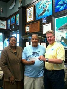 (Left-to-right Kathleen Elliot, Mahogany Youth Marketing Director, Robert O’Bryant, Mahogany Youth Corp. Director and Steve Stock, President of the Guy Harvey Ocean Foundation. - Hooked on Fishing Not on Drugs photo copyright John Bell taken at  and featuring the  class