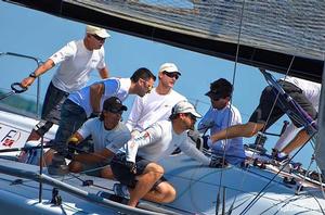 California skipper John Demourkas said he feels fortunate to remain in third place in the overall standings after another difficult day on the Chesapeake Bay photo copyright Sara Proctor http://www.sailfastphotography.com taken at  and featuring the  class