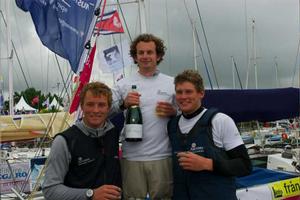 Back to go round the Solitaire track again, Graduates Nick, Henry and Sam - 2013 La Solitaire du Figaro photo copyright  Brian Carlin / AOA http://www.artemisoffshoreacademy.com/ taken at  and featuring the  class