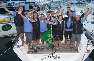 The crew of Alizee (FRA) overall winner of the 2013 Giraglia Rolex Cup photo copyright  Rolex / Carlo Borlenghi http://www.carloborlenghi.net taken at  and featuring the  class