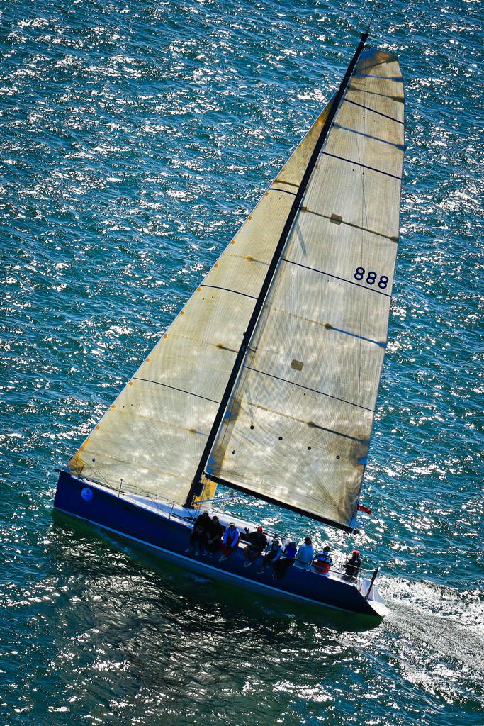 Huntress, performance racing, 2013 Sail Port Stephens day 6 racing.  Sail Port Stephens is hosted by Corlette Point Sailing Club. Photography by Craig Greenhill Saltwater Images /Sail Port Stephens photo copyright Craig Greenhill Saltwater Images - SailPortStephens http://www.saltwaterimages.com.au taken at  and featuring the  class