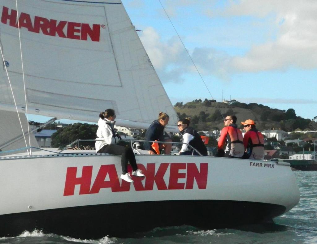 Events Clothing, with Phil Robertson on the helm, passed Club Marine in a tacking duel off the Naval base - 2013 to win the NZ Marine Industry Sailing Challenge photo copyright Tom Macky taken at  and featuring the  class
