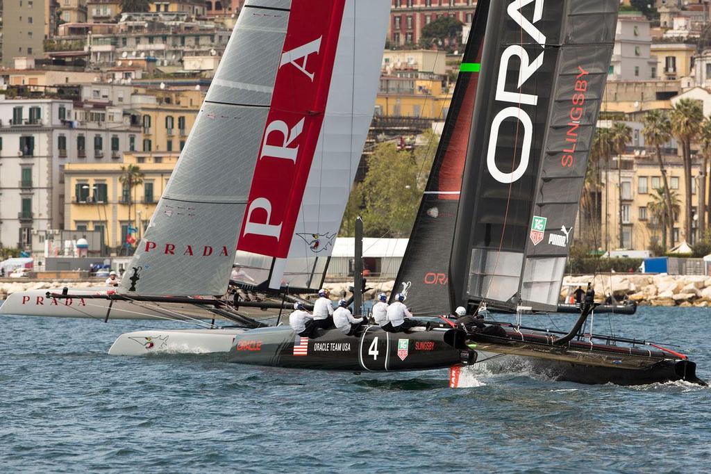 21/04/2013 - Napoli (ITA) - America's Cup World Series Naples 2013 - Final Race Day Luna Rossa and Oracle Team USA Slingsby photo copyright ACEA - Photo Gilles Martin-Raget http://photo.americascup.com/ taken at  and featuring the  class