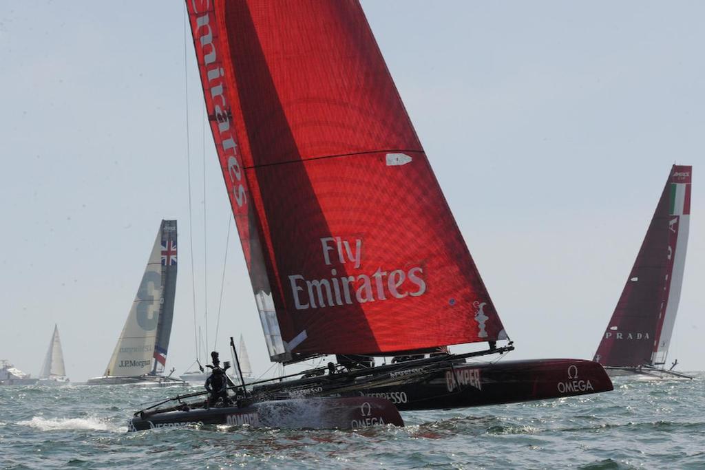 Emirates Team New Zealand wins the day with two bullets in Fleet Racing here in Naples Italy at the ACWS April 20, 2013. photo copyright  SW taken at  and featuring the  class