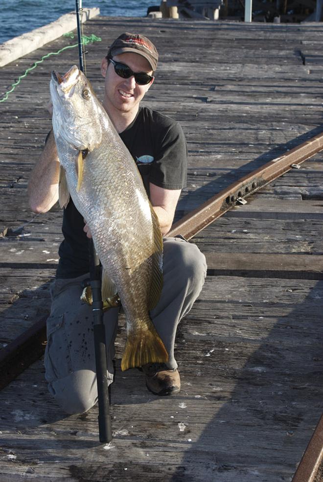 Carnarvon’s One Mile Jetty is a real hot spot for nice sized mulloway like this © Ben Knaggs