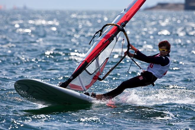 Argentina’s Bautista Saubidet competing in the RSX windsurfer class at the ISAF Youth World Sailing Championships sponsored by Four Star Pizza on Dublin Bay, Ireland<br />
 ©  David Branigan / ISAF http://www.sailing.org