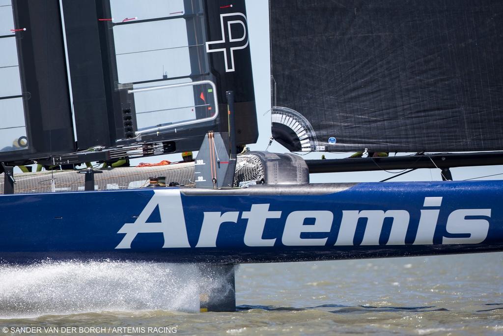 First day of sailing on the ``Blue Boat``. Artemis Racing. 24th of July, 2013, Alameda, USA photo copyright Sander van der Borch / Artemis Racing http://www.sandervanderborch.com taken at  and featuring the  class