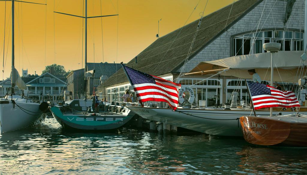 Sunset at Edgartown Yacht Club--2013 Race Weekend photo copyright Michael Berwind taken at  and featuring the  class