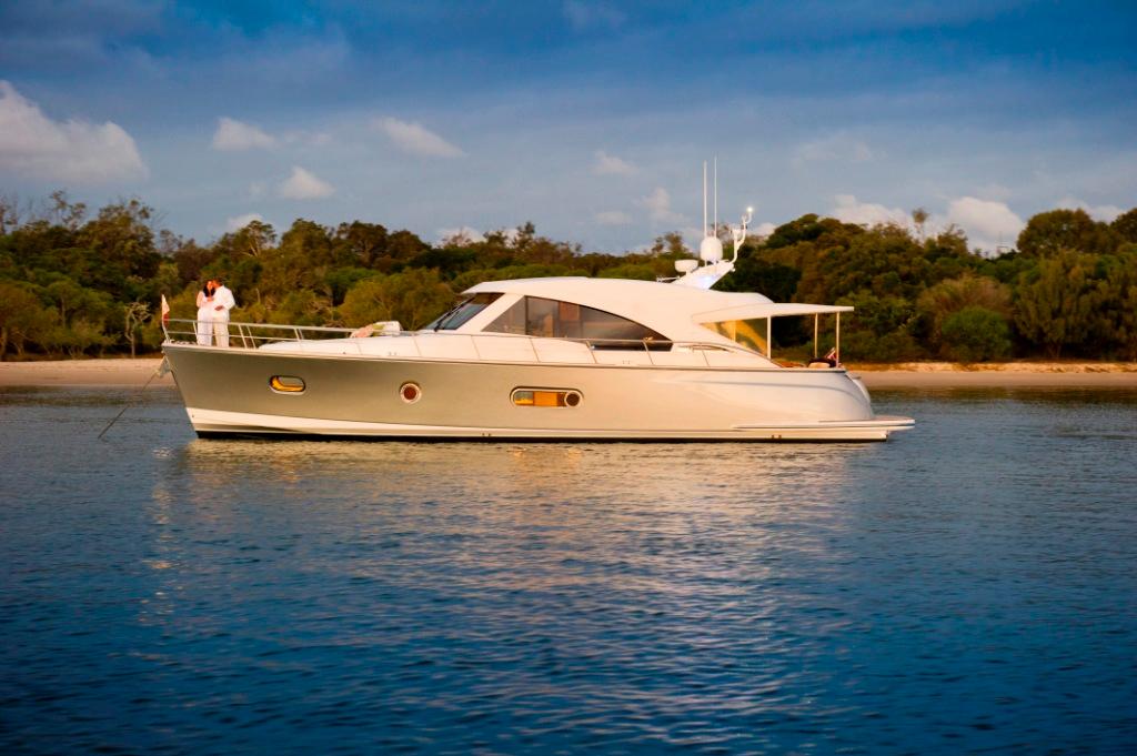 The luxurious new Belize 54 Sedan offers a refined sense of traditional design with contemporary elements photo copyright Stephen Milne taken at  and featuring the  class