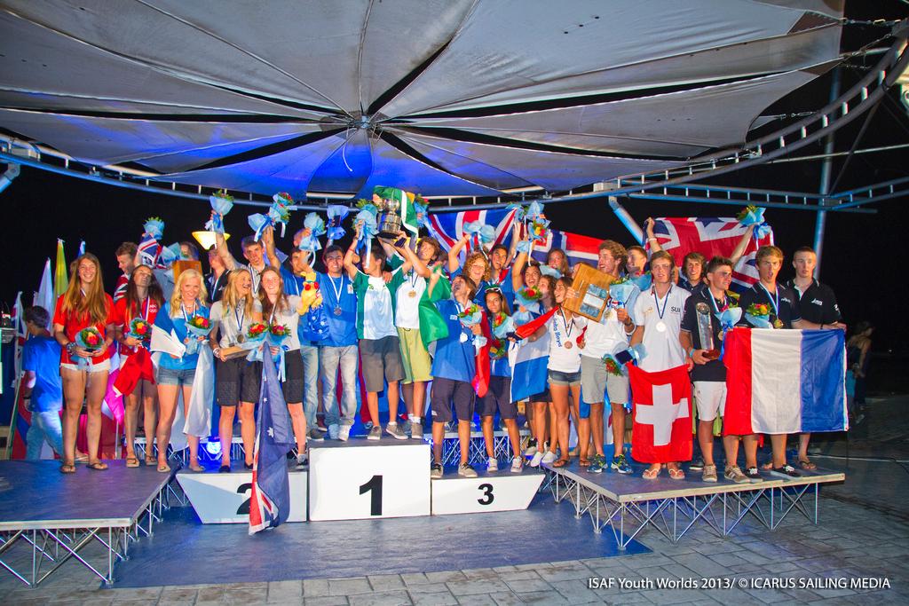 All medallists - Sail First ISAF Youth Sailing World Championship 2013 photo copyright ISAF  taken at  and featuring the  class