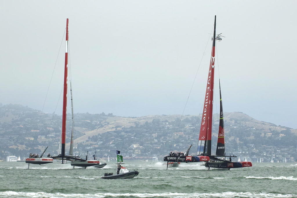 ETNZ leads Luna Rossa shortly after the start.  - Americas's Cup photo copyright Chuck Lantz http://www.ChuckLantz.com taken at  and featuring the  class