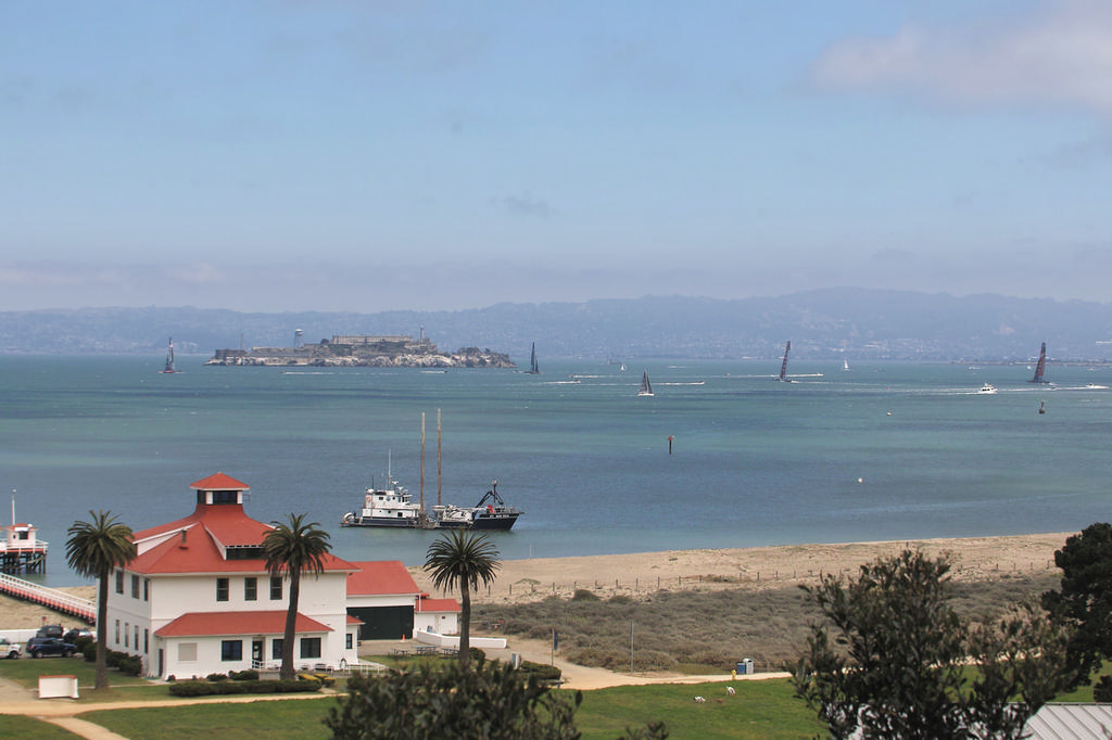 A wide-angle view overlooking the West end of Crissy field, which will be open to the public during racing. - America's Cup © Chuck Lantz http://www.ChuckLantz.com