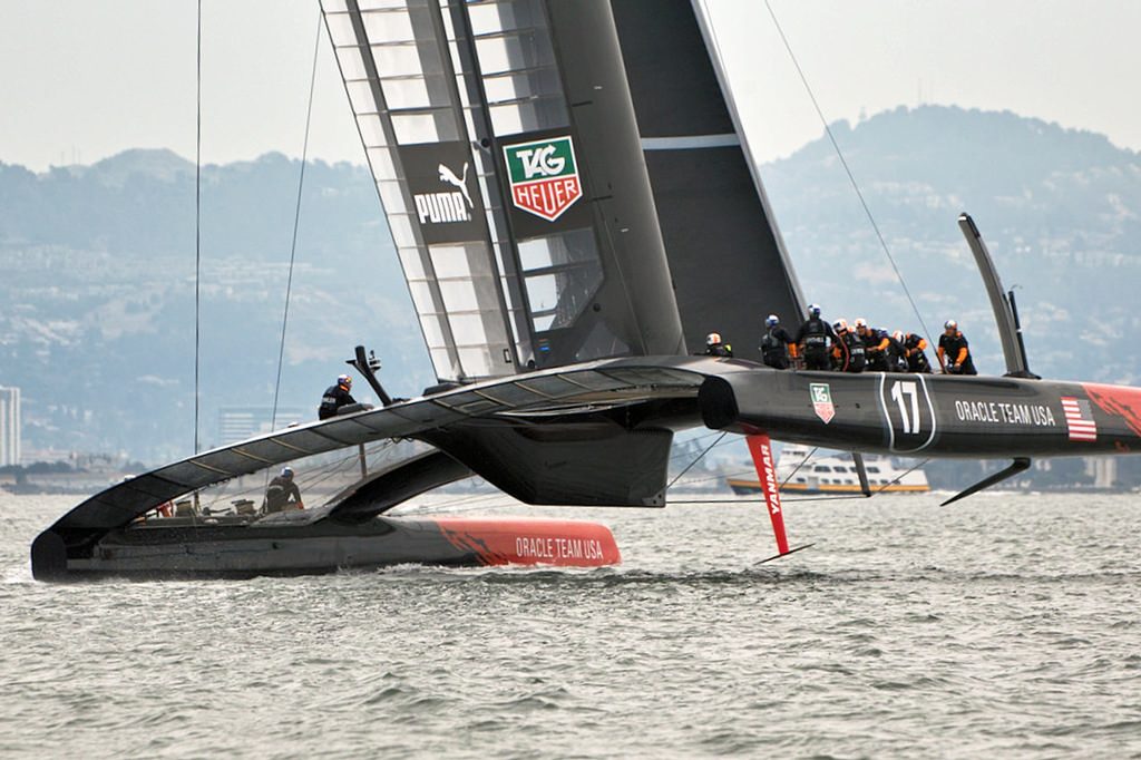 Oracle Team USA's clean under-body was a feature of both their boats in the 34th America's Cup photo copyright Chuck Lantz http://www.ChuckLantz.com taken at  and featuring the  class