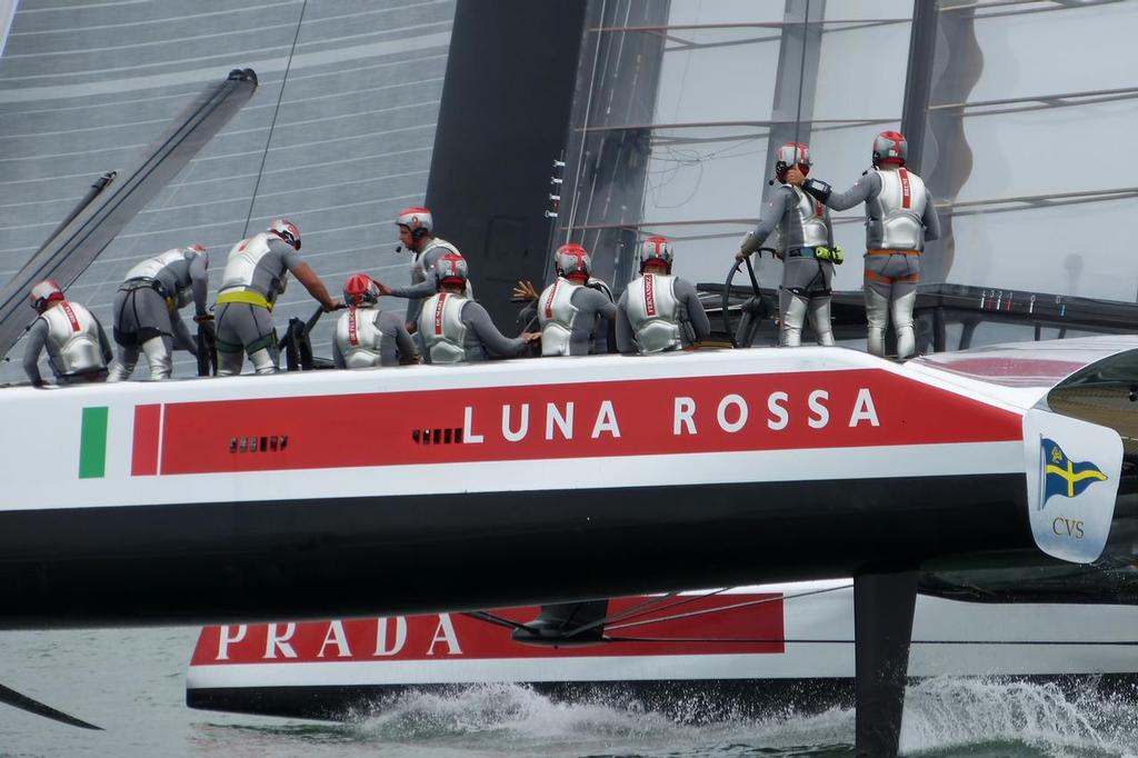 Luna Rossa - 2013 Louis Vuitton Cup, Round Robin 2, Race 3 photo copyright John Navas  taken at  and featuring the  class