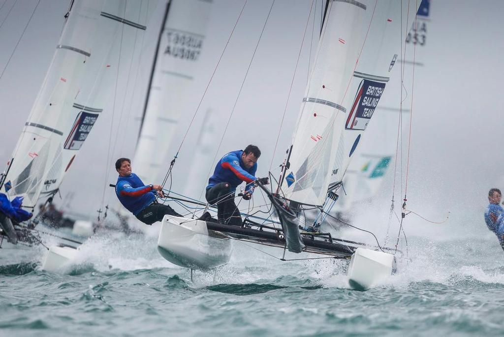 Lucy Macgregor and Tom Phipps in the Nacra 17 multihull - The British Sailing Team in the Olympic and Paralympic Classes photo copyright Richard Langdon/British Sailing Team taken at  and featuring the  class