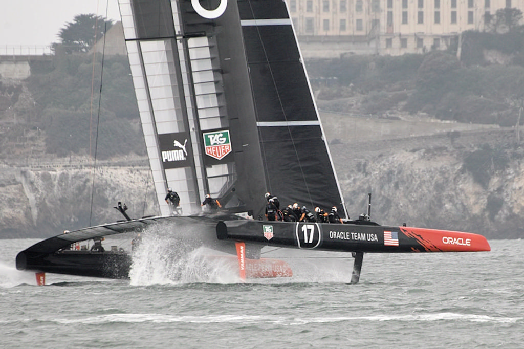 Oracle dives in - America's Cup photo copyright Chuck Lantz http://www.ChuckLantz.com taken at  and featuring the  class