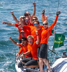 Dutchman Nico Poons and his Charisma team after winning the Rolex Farr 40 North American Championship at the Rolex Farr 40 North American Championship photo copyright  Rolex/Daniel Forster http://www.regattanews.com taken at  and featuring the  class