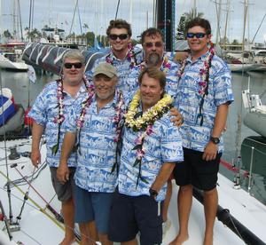 2013 Transpac yacht race - 
White Knight team on arrival photo copyright Leslie Demeuse Disney taken at  and featuring the  class