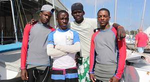 Angolan team (Manuel Nzuzi far right) - 2013 420 World Championship 2013, day 1 photo copyright Jose Jordan taken at  and featuring the  class