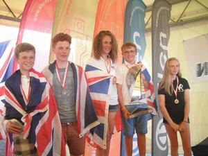 GBR podium success - RS Feva World Championships 2013 photo copyright RS Feva taken at  and featuring the  class
