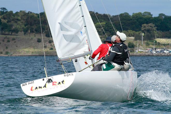 John Warlow, Mick Patrick and Will Thomson on Land Rat sit in sixth lace overall. - 2015 Etchells Victorian State Championship © Teri Dodds http://www.teridodds.com