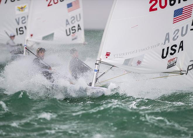 Charlie Buckingham (Laser) racing at ISAF Sailing World Cup Miami, Presented by Sunbrella.  © Jen Edney
