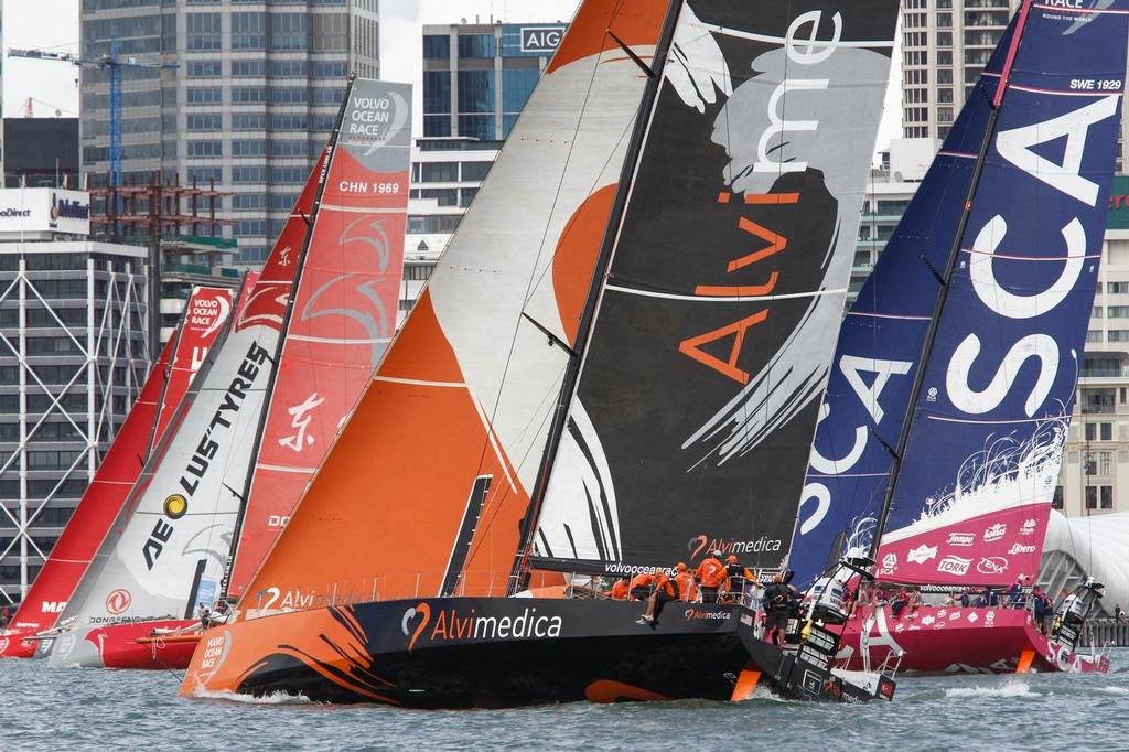 The seven strong Volvo fleet will all return for the 2017-18 edition of the  race ©  Ainhoa Sanchez/Volvo Ocean Race